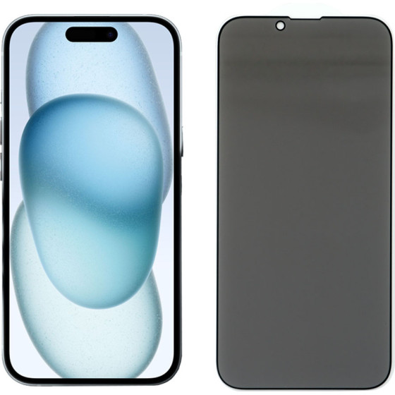 Idol 1991 Tempered Glass Iphone 15 6.1'' 9H 0.25mm Privacy Antispy Semi Curved Full Glue BLACK