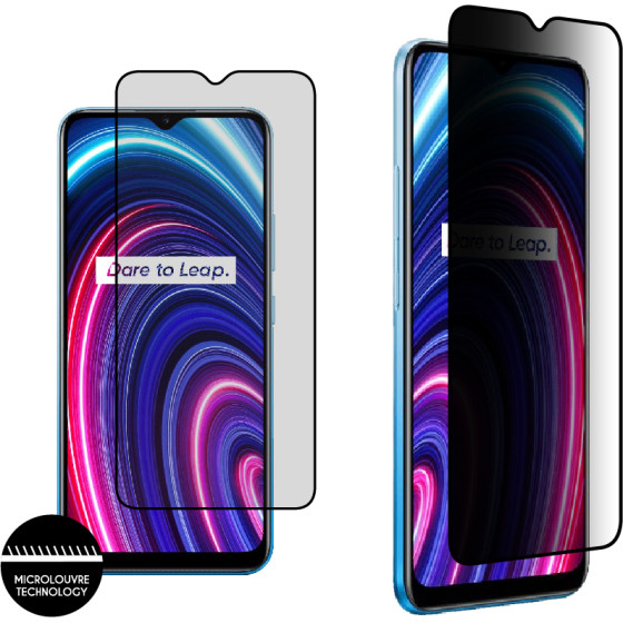 Idol 1991 Tempered Glass Realme C21Y/C25Y 6.5'' 9H 0.25mm Premium Privacy Antispy Semi Curved Full Glue BLACK