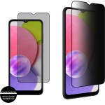 Idol 1991 Tempered Glass Samsung A03s A037 6.5'' 9H 0.25mm Premium Privacy Antispy Semi Curved Full Glue BLACK