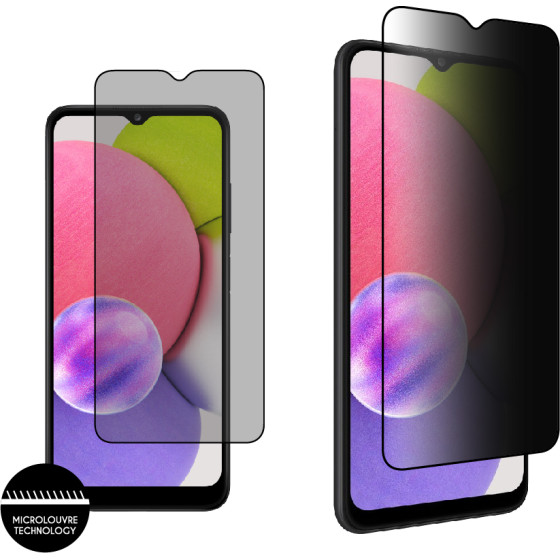 Idol 1991 Tempered Glass Samsung A03s A037 6.5'' 9H 0.25mm Premium Privacy Antispy Semi Curved Full Glue BLACK