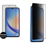Idol 1991 Tempered Glass Samsung A05S A057 6.7'' 9H 0.25mm Premium Privacy Antispy Semi Curved Full Glue BLACK