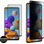 Idol 1991 Tempered Glass Samsung A21 A217 6.5'' 9H 0.25mm Premium Privacy Antispy Semi Curved Full Glue BLACK