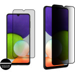 Idol 1991 Tempered Glass Samsung A22 4G A225 6.4'' 9H 0.25mm Premium Privacy Antispy Semi Curved Full Glue BLACK