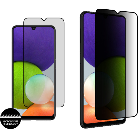 Idol 1991 Tempered Glass Samsung A22 4G A225 6.4'' 9H 0.25mm Premium Privacy Antispy Semi Curved Full Glue BLACK