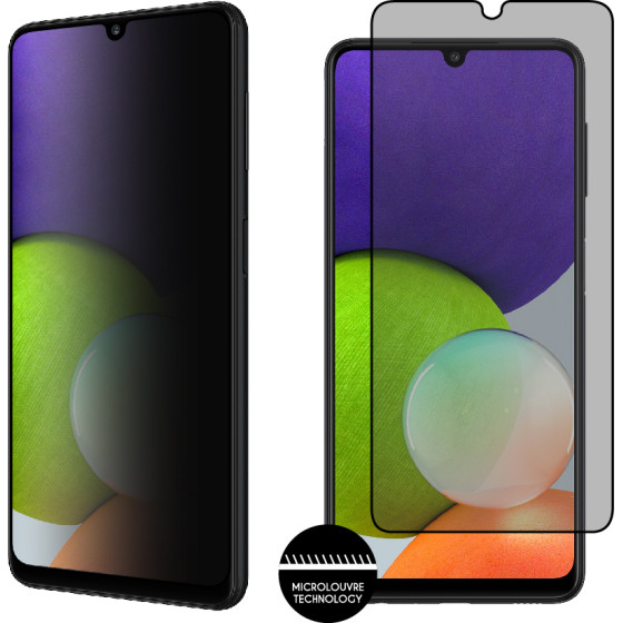 Idol 1991 Tempered Glass Samsung A22 4G A225 6.4'' 9H 0.25mm Privacy Antispy Semi Curved Full Glue BLACK