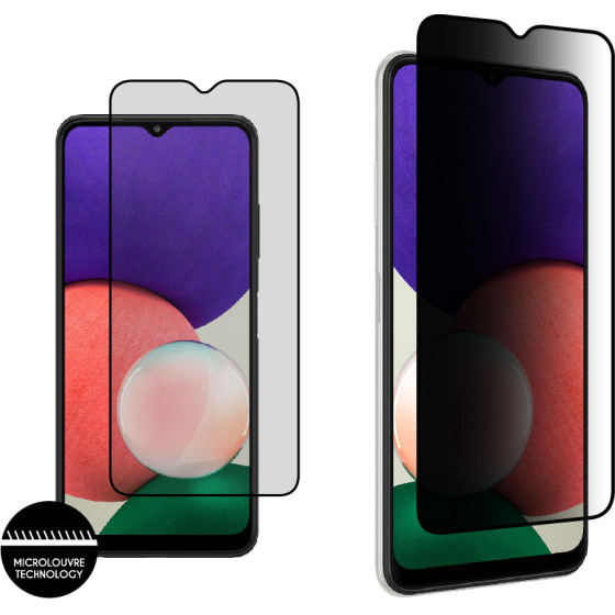 Idol 1991 Tempered Glass Samsung A22 5G A226 6.6'' 9H 0.25mm Premium Privacy Antispy Semi Curved Full Glue BLACK