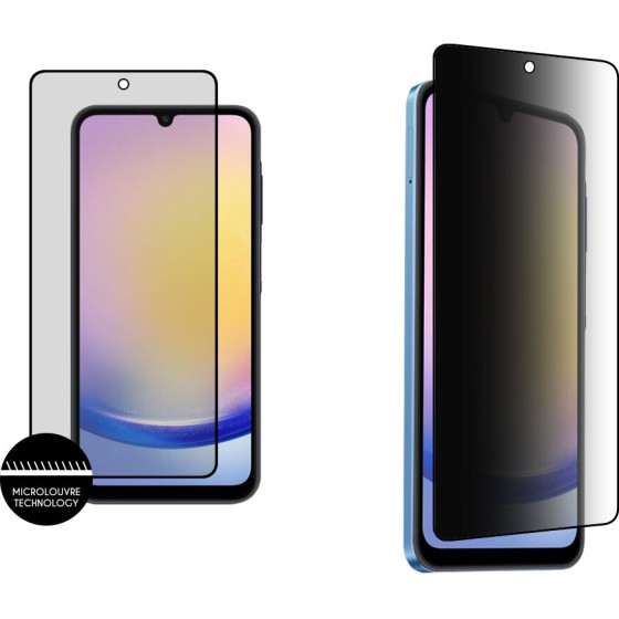 Idol 1991 Tempered Glass Samsung A25 5G A256 6.5'' 9H 0.25mm Premium Privacy Antispy Semi Curved Full Glue BLACK