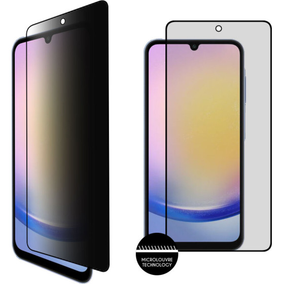 Idol 1991 Tempered Glass Samsung A25 5G A256 6.5'' 9H 0.25mm Privacy Antispy Semi Curved Full Glue BLACK