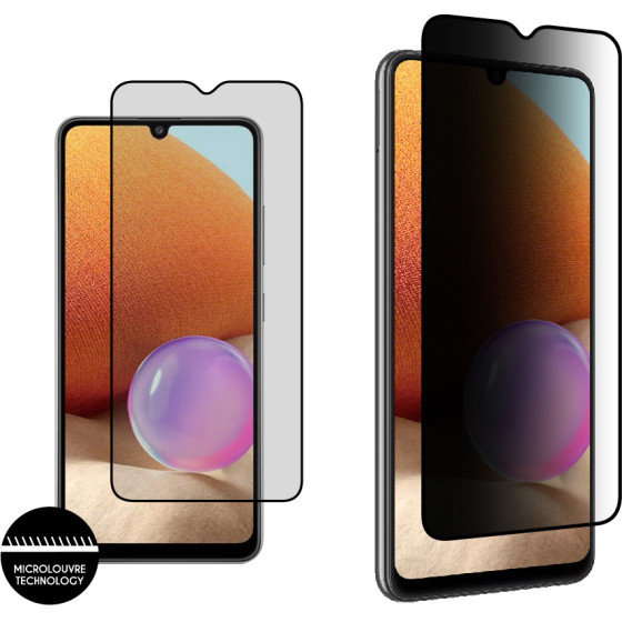 Idol 1991 Tempered Glass Samsung A32 4G A325 6.4'' 9H 0.25mm Premium Privacy Antispy Semi Curved Full Glue BLACK