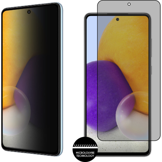 Idol 1991 Tempered Glass Samsung A72 A725/A726 6.7'' 9H 0.25mm Privacy Antispy Semi Curved Full Glue BLACK