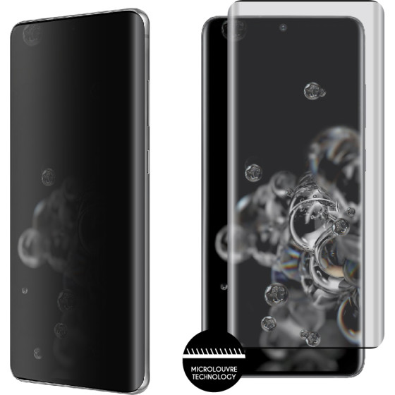 Idol 1991 Tempered Glass Samsung S20 Ultra G988 6.9'' 9H 0.25mm Privacy Antispy 3D Semi Curved Edge Glue BLACK
