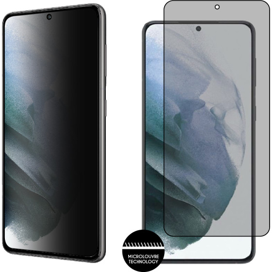 Idol 1991 Tempered Glass Samsung S21 Plus 5G G996 6.7'' 9H 0.25mm Privacy Antispy Semi Curved Full Glue BLACK