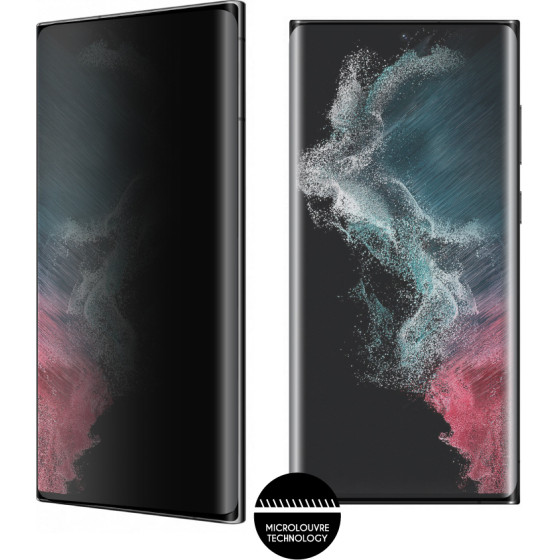 Idol 1991 Tempered Glass Samsung S22 Ultra 5G S908 6.8'' 9H 0.25mm Privacy Antispy 3D Semi Curved Edge Glue BLACK