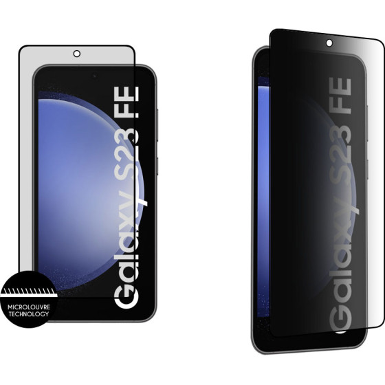 Idol 1991 Tempered Glass Samsung S23 Fe 6.4'' 9H 0.25mm Premium Privacy Antispy Semi Curved Full Glue BLACK