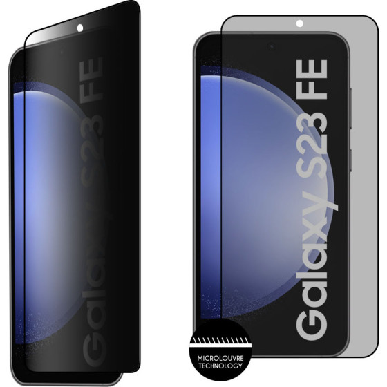 Idol 1991 Tempered Glass Samsung S23 Fe 6.4'' 9H 0.25mm Privacy Antispy Semi Curved Full Glue BLACK