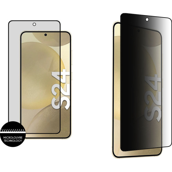 Idol 1991 Tempered Glass Samsung S24 5G 6.2'' 9H 0.25mm Premium Privacy Antispy Semi Curved Full Glue BLACK