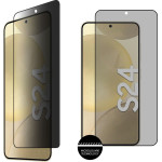 Idol 1991 Tempered Glass Samsung S24 5G 6.2'' 9H 0.25mm Privacy Antispy 3D Semi Curved Edge Glue Finger Unlock BLACK