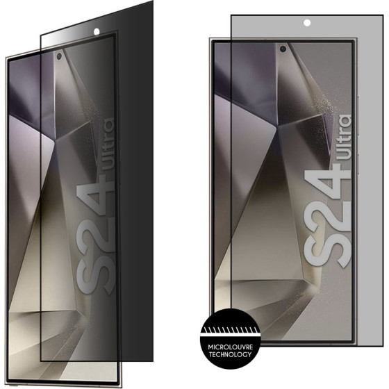 Idol 1991 Tempered Glass Samsung S24 Ultra 5G 6.8'' 9H 0.25mm Privacy Antispy 3D Semi Curved Edge Glue Finger Unlock BLACK