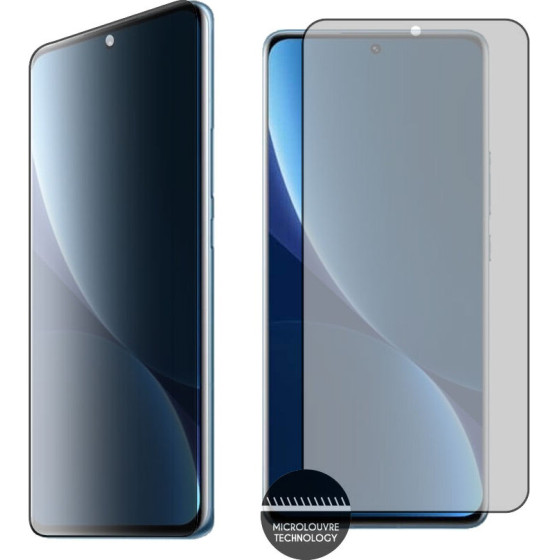 Idol 1991 Tempered Glass Xiaomi 12 Pro 6.73'' 9H 0.25mm Privacy Antispy 3D Semi Curved Edge Glue BLACK