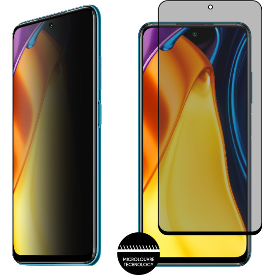 Idol 1991 Tempered Glass Xiaomi Poco M3 Pro 6.5'' 9H 0.25mm Privacy Antispy Semi Curved Full Glue BLACK