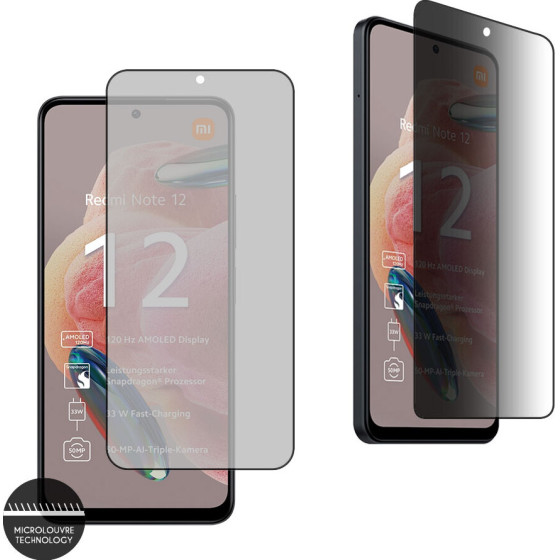 Idol 1991 Tempered Glass Xiaomi Redmi Note 12 4G/Note 12 5G 6.67'' 9H 0.25mm Premium Privacy Antispy Semi Curved Full Glue BLACK