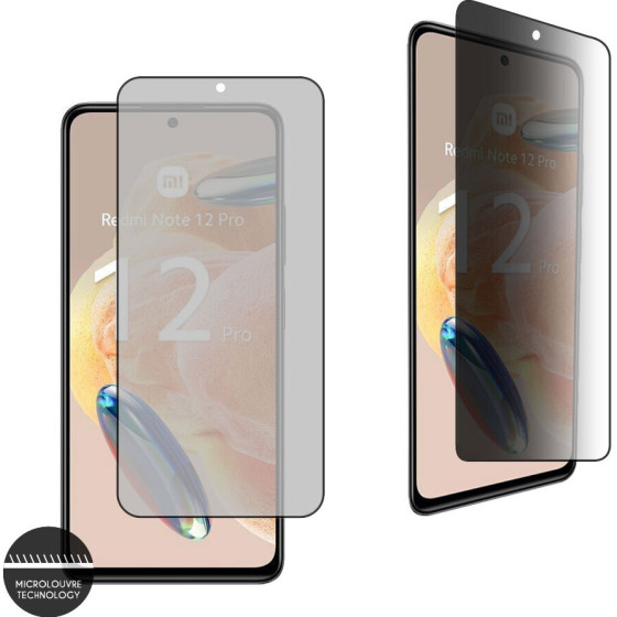Idol 1991 Tempered Glass Xiaomi Redmi Note 12 Pro 4G 6.67'' 9H 0.25mm Premium Privacy Antispy Semi Curved Full Glue BLACK