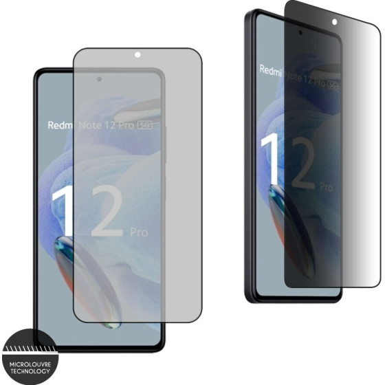 Idol 1991 Tempered Glass Xiaomi Redmi Note 12 Pro 5G 6.67'' 9H 0.25mm Premium Privacy Antispy Semi Curved Full Glue BLACK