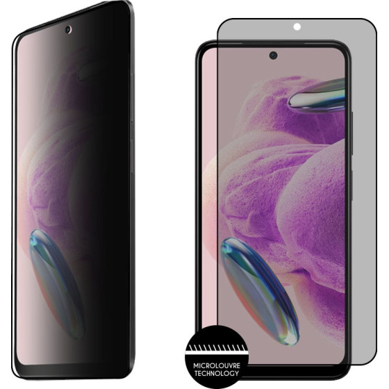 Idol 1991 Tempered Glass Xiaomi Redmi Note 12S 6.43'' 9H 0.25mm Privacy Antispy Semi Curved Full Glue BLACK