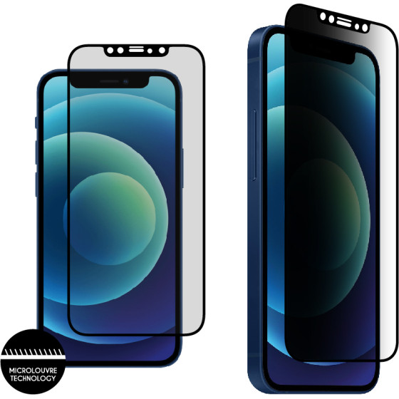 Idol 1991 Tempered Glass Iphone 12 Mini 5.4'' 9H 0.25mm Premium Privacy Antispy Semi Curved Full Glue BLACK