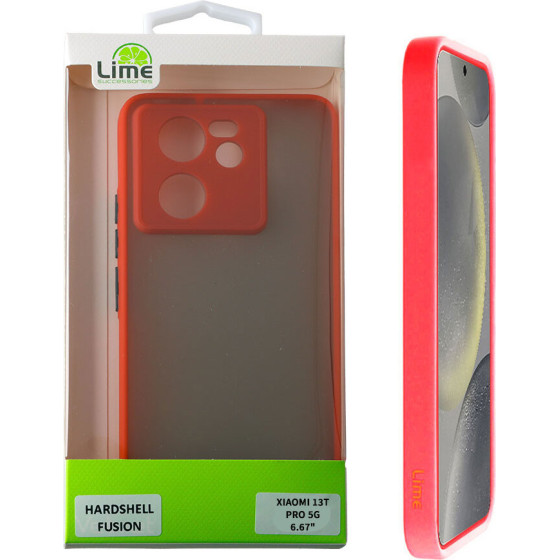 Lime ���� Xiaomi 13T Pro 5G 6.67'' Hardshell Fusion Full Camera Protection Red With Black KEYS