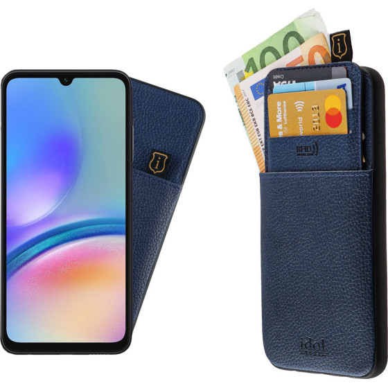 Idol 1991 ���� Samsung A05s A057 6.7'' ANTI-Rfid Leather Smart Wallet BLUE