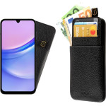 Idol 1991 ���� Samsung A15 4G A155/A15 5G A156 6.4'' ANTI-Rfid Leather Smart Wallet BLACK