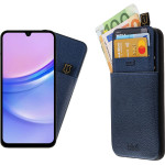 Idol 1991 ���� Samsung A15 4G A155/A15 5G A156 6.4'' ANTI-Rfid Leather Smart Wallet BLUE
