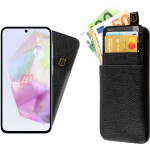 Idol 1991 ���� Samsung A35 5G A356 6.6'' ANTI-Rfid Leather Smart Wallet BLACK