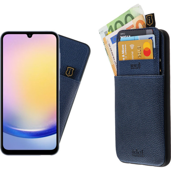 Idol 1991 ���� Samsung A35 5G A356 6.6'' ANTI-Rfid Leather Smart Wallet BLUE