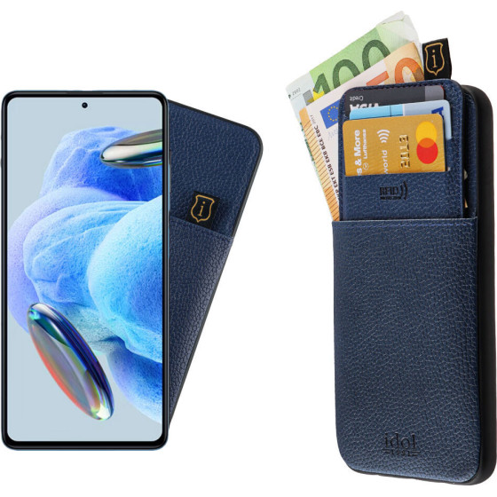 Idol 1991 ���� Xiaomi Redmi Note 12 Pro 4G 6.67'' ANTI-Rfid Leather Smart Wallet BLUE
