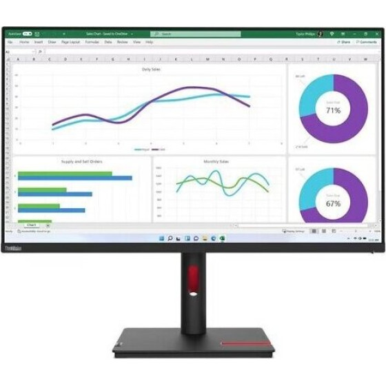 Lenovo Monitor Thinkvision T32h-30 31.5'' Qhd IPS, HDMI, Display Port, USB, USB-C, Height Adjustable, 3YEarsw - (63D3GAT1EU)