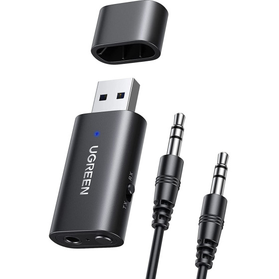 Ugreen Transmitter Bluetooth 5.1 Transmitter/Receiver Wireless Audio Adapter 3.5mm Mini Jack ����� - (CM523 60300)