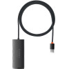 Baseus Hub 4in1 Lite Series Usb To 4x Usb 3.0, 1m Black - (WKQX030101)