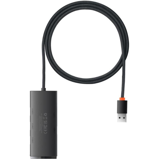 Baseus Hub 4in1 Lite Series Usb To 4x Usb 3.0, 1m Black - (WKQX030101)