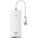 Baseus Lite Series Hub 4in1 Usb To 4x Usb 3.0, 25cm White - (WKQX030002)