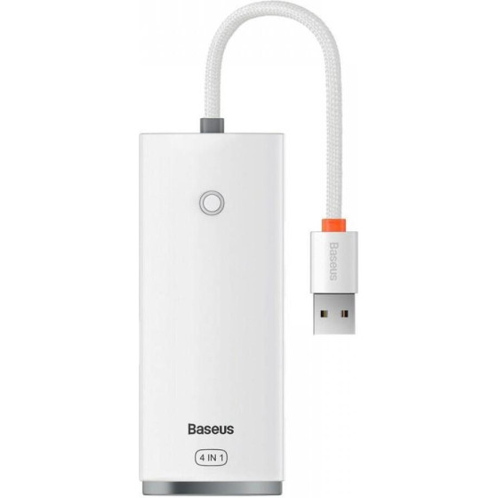Baseus Lite Series Hub 4in1 Usb To 4x Usb 3.0, 25cm White - (WKQX030002)