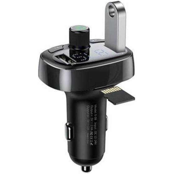 Baseus Transmitter Fm T-Typed S-09 Bluetooth Black - (CCMT000301)