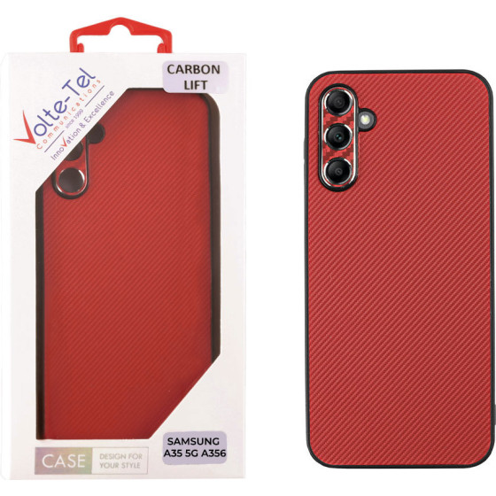 Volte-Tel ���� Samsung A35 5G A356 6.6'' Carbon Lift Full Camera Protection RED - (5205308354793)
