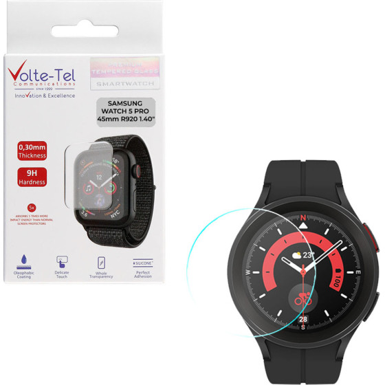 Volte-Tel Tempered Glass Samsung Watch 5 Pro 45mm R920 1.40'' 9H 0.30mm 2.5D Full Glue Full COVER - (5205308356209)