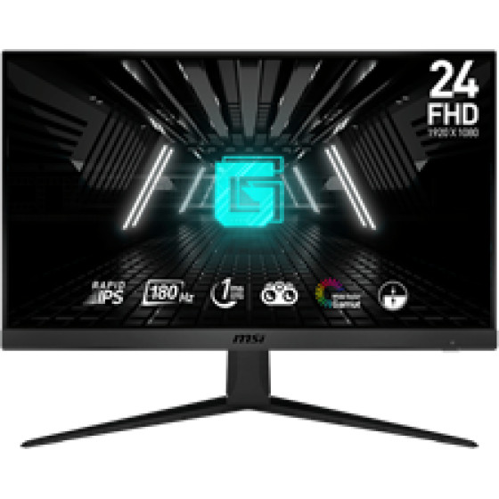 MSI Monitor Gaming G2412F, Flat Ips FHD, 24'', 16:9, 300CD/M2, 100.000.000:1, 1MS, 180Hz, 1920x1080, 2XHDMI/Display PORT/Earphone OUT, BLACK, 3YW. - (4711377133074)