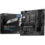 MSI Mb Pro B760M-P DDR4, Socket Intel LGA1700 13th/12th GEN, Cs Intel B760, 4 Dimm Sockets DDR4, VGA/DP/HDMI, Gigabit LAN, M-ATX, 3YW. - (911-7E02-006)