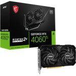 MSI Vga PCI-E Nvidia Gf Rtx 4060 Ti Ventus 2X Black 16G OC, 16GB/128BIT, GDDR6, HDMI/3x Display PORT, Dual FAN, 2 Slot FANSINK, 3YW. - (912-V517-014)