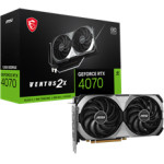 MSI Vga PCI-E Nvidia Gf Rtx 4070 Ventus 2X E 12G OC, 12GB/192BIt GDDR6X, HDMI/3x Display PORT, Dual FAN, 2 Slot FANSINK, 3YW. - (912-V513-432)
