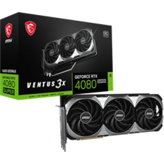 MSI Vga PCI-E Nvidia Gf Rtx 4080 Super 16G Ventus 3X OC, 16GB/256BIT, GDDR6X, 2xHDMI/2x Display PORT, Triple FAN, 3 Slot FANSINK, 3YW. - (912-V511-221)